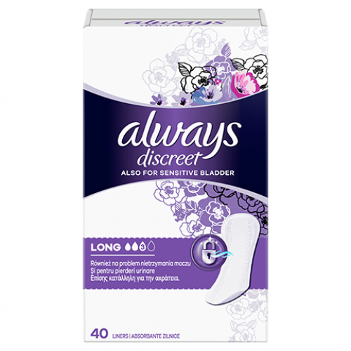 Always Discreet Long Size 3 Σερβιέτες για Ακράτεια 40ΤΜΧ