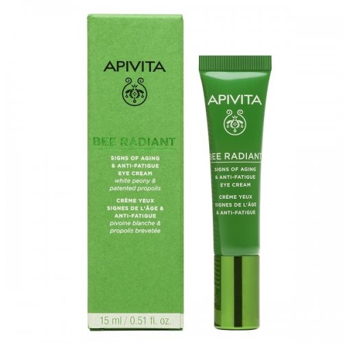 APIVITA BEE RADIANT ΚΡΕΜΑ ΜΑΤΙΩΝ ΓΙΑ ΣΗΜΑΔΙΑ ΓΗΡΑΝΣΗΣ & ΞΕΚΟΥΡΑΣΤΗ ΟΨΗ ΜΕ ΛΕΥΚΗ ΠΑΙΩΝΙΑ & ΠΑΤΕΝΤΑΡΙΣΜΕΝΗ ΠΡΟΠΟΛΗ 15ML