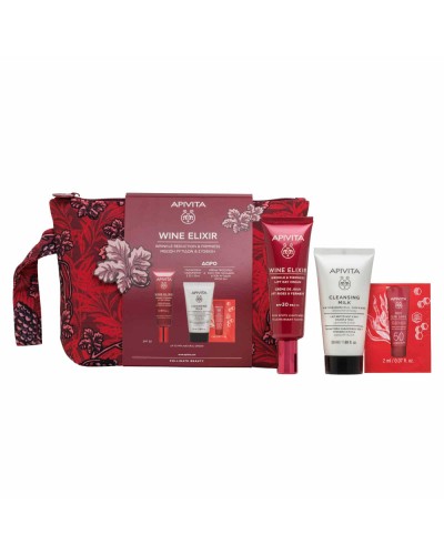 Apivita Promo Wine Elixir Αντιρυτιδική Κρέμα Ημέρας για Σύφιξη SPF30 40ml & Δώρο Γαλάκτωμα Καθαρισμού 3 σε 1 50ml & Bee Sun Safe Αντηλιακό 2ml