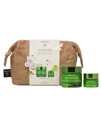 APIVITA IT'S GLOW TIME BEE RADIANT ΚΡΕΜΑ ΠΡΟΣΩΠΟΥ ΕΛΑΦΡΙΑΣ ΥΦΗΣ 50ML& GEL BALM ΠΡΟΣΩΠΟΥ ΝΥΚΤΟΣ 15ml