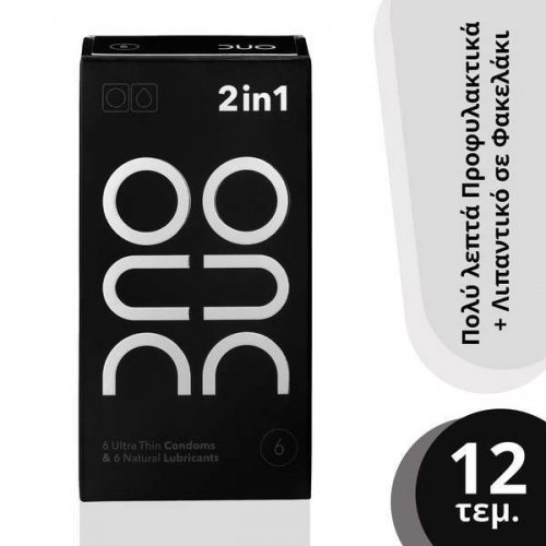 Duo 2 in 1 Ultra Thin Πολύ Λεπτά Προφυλακτικά, 6τμχ & Φυσικά Λιπαντικά, 6τμχ