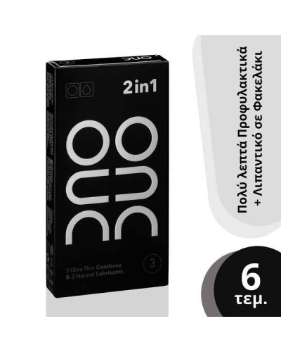 Duo 2 in 1 Ultra Thin Πολύ Λεπτά Προφυλακτικά, 3τμχ & Φυσικά Λιπαντικά, 3τμχ