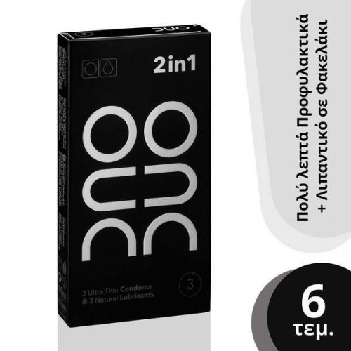 Duo 2 in 1 Ultra Thin Πολύ Λεπτά Προφυλακτικά, 3τμχ & Φυσικά Λιπαντικά, 3τμχ