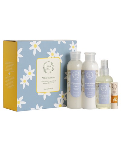 FRESH LINE PROMO WHITE JASMINE: SHOWER GEL 200ml + BODY MILK 200ml + BODY WATER 150ml + VANILLA LIP BALM 5,4g