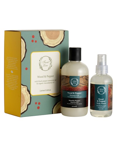 FRESH LINE PROMO WOOD & PEPPER: SHOWER GEL 300ml + BODY WATER 150ml