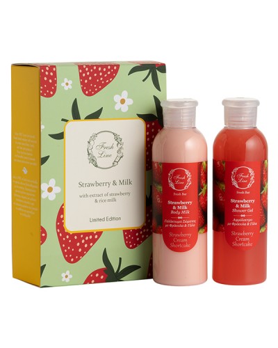 FRESH LINE PROMO STRAWBERRY & MILK: SHOWER GEL 200ml + BODY MILK 200ml