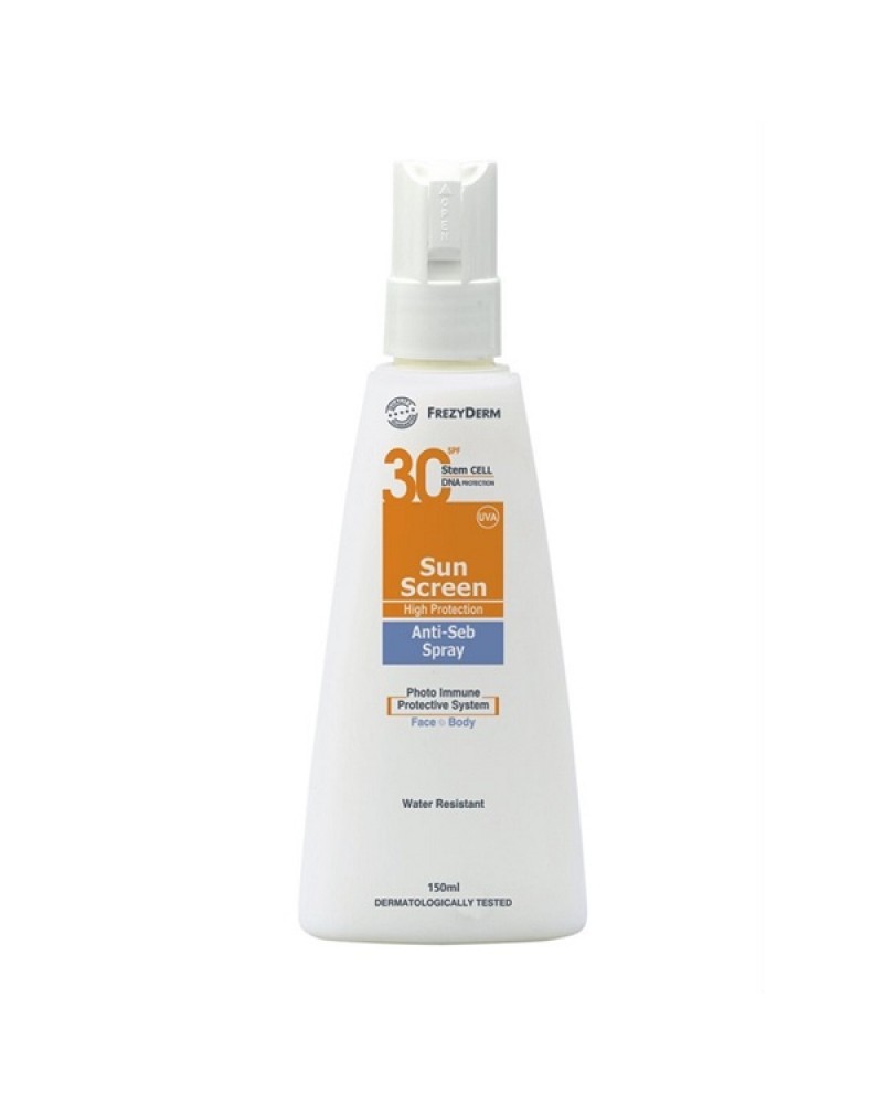 FREZYDERM SUNSCREEN SPRAY ANTI-SEB SPF30 150ML FREZYDERM SUNSCREEN SPRAY ANTI-SEB SPF30 150ML
