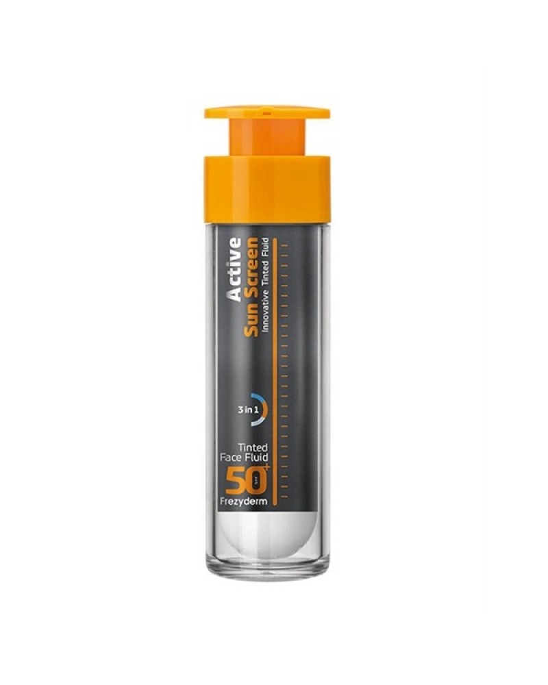 FREZYDERM ACTIVE SUNSCREEN FACE FLUID TINTED SPF50 50ML FREZYDERM ACTIVE SUNSCREEN FACE FLUID TINTED SPF50 50ML