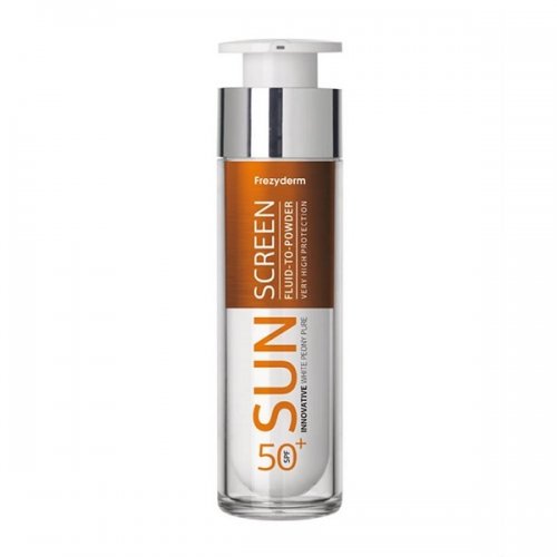 FREZYDERM SUN SCREEN FLUID TO POWDER SPF50  ΑΝΤΗΛΙΑΚΗ ΚΡΕΜΑ ΠΡΟΣΩΠΟΥ 50ML