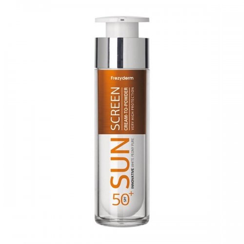 FREZYDERM SUN SCREEN CREAM POWDER SPF50  ΑΝΤΗΛΙΑΚΗ ΚΡΕΜΑ ΠΡΟΣΩΠΟΥ 50ML