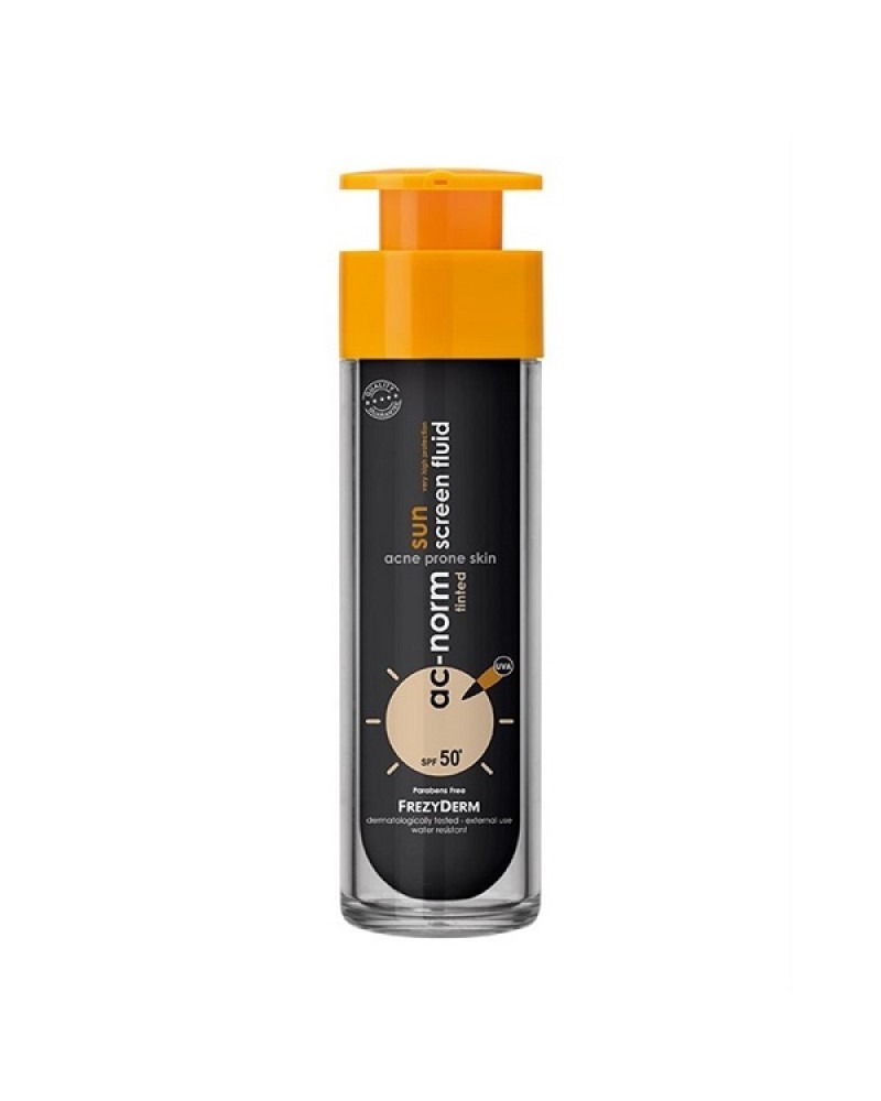 FREZYDERM AC-NORM SUN SCREEN TINTED FLUID SPF50 ΑΝΤΗΛΙΑΚΗ ΥΓΡΗ ΚΡΕΜΑ ΝΕ ΑΙΣΘΗΣΗ ΠΟΥΔΡΑΣ 50ml FREZYDERM AC-NORM SUN SCREEN TINTED FLUID SPF50 ΑΝΤΗΛΙΑΚΗ ΥΓΡΗ ΚΡΕΜΑ ΝΕ ΑΙΣΘΗΣΗ ΠΟΥΔΡΑΣ 50ml