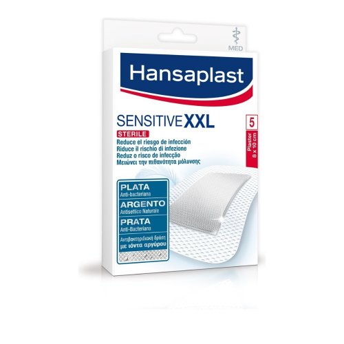 HANSAPLAST SENSITIVE ANTIBACTERIAL XXL 10 x 8cm 5 strips