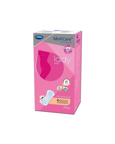 HARTMANN MOLICARE PREMIUM LADY PAD ΓΥΝΑΙΚΕΙΕΣ ΣΕΡΒΙΕΤΕΣ ΑΚΡΑΤΕΙΑΣ 1/2 Σταγόνα 28τμχ