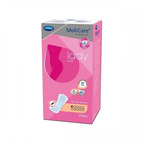 HARTMANN MOLICARE PREMIUM LADY PAD ΓΥΝΑΙΚΕΙΕΣ ΣΕΡΒΙΕΤΕΣ ΑΚΡΑΤΕΙΑΣ 1/2 Σταγόνα 28τμχ