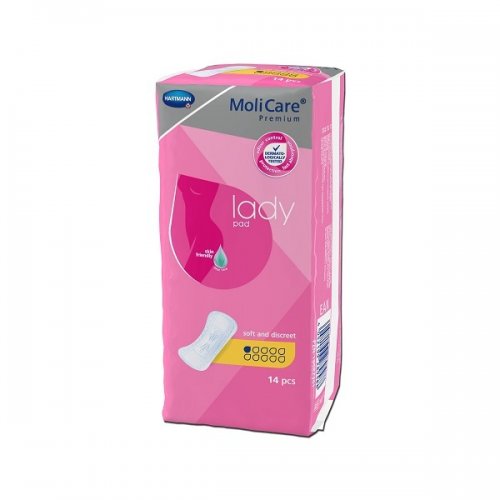 HARTMANN MOLICARE PREMIUM LADY PAD ΓΥΝΑΙΚΕΙΕΣ ΣΕΡΒΙΕΤΕΣ ΑΚΡΑΤΕΙΑΣ 1 Σταγόνα 14τμχ