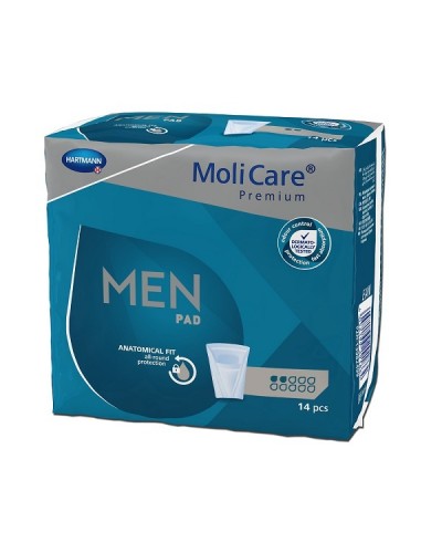 HARTMANN MOLICARE PREMIUM MEN PAD ΕΠΙΘΕΜΑΤΑ ΕΛΑΦΡΑΣ ΑΝΔΡΙΚΗΣ ΑΚΡΑΤΕΙΑΣ 2 σταγόνες 14τμχ.