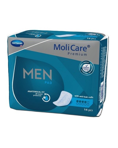 HARTMANN MOLICARE PREMIUM MEN PAD ΕΠΙΘΕΜΑΤΑ ΕΛΑΦΡΑΣ ΑΝΔΡΙΚΗΣ ΑΚΡΑΤΕΙΑΣ 4 σταγόνες 14τμχ.