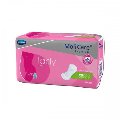 HARTMANN MOLICARE PREMIUM LADY PAD ΓΥΝΑΙΚΕΙΕΣ ΣΕΡΒΙΕΤΕΣ ΑΚΡΑΤΕΙΑΣ 2 Σταγόνες 14τμχ