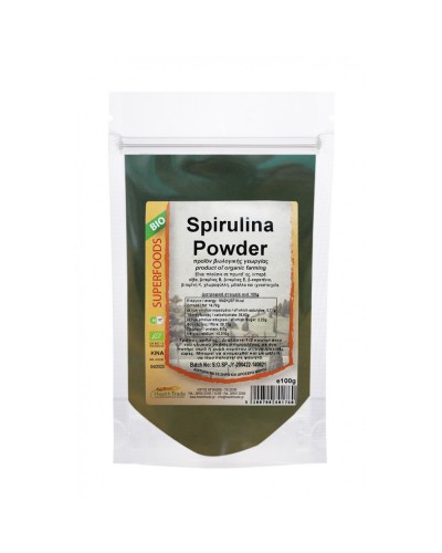 HEALTH TRADE SPIRULINA ORGANIC POWDER 100G