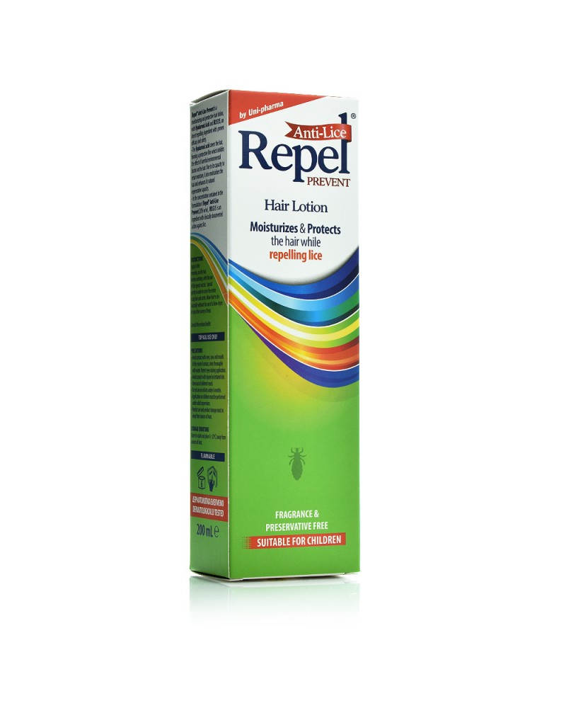 Uni-Pharma Repel Anti-lice Prevent Lotion Άοσμη Προστασία από τις Ψείρες, 200ml