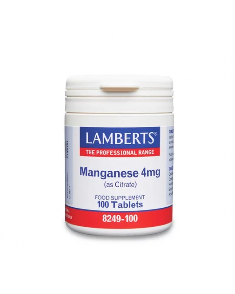 LAMBERTS MANGANESE 4MG (AMINO ACID CHELATE) 100TABS