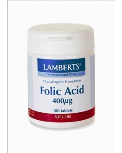 LAMBERTS FOLIC ACID 400MCG 100TAB