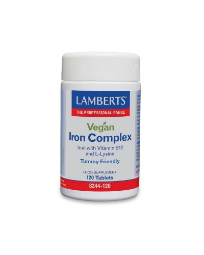 Lamberts Vegan Iron Complex Φόρμουλα Σιδήρου & Β12 για Χορτοφάγους, 120 tabs