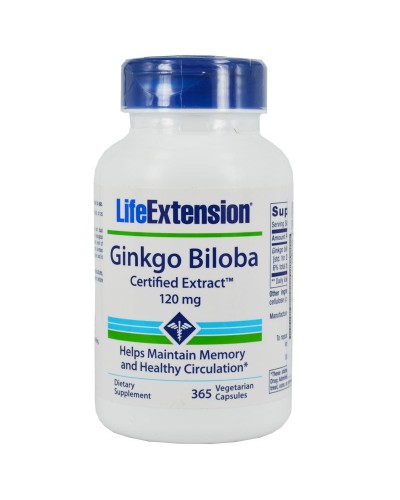 LIFE EXTENSION GINKGO BILOBA CERT. EXTRACT 120MGR 365CAPS