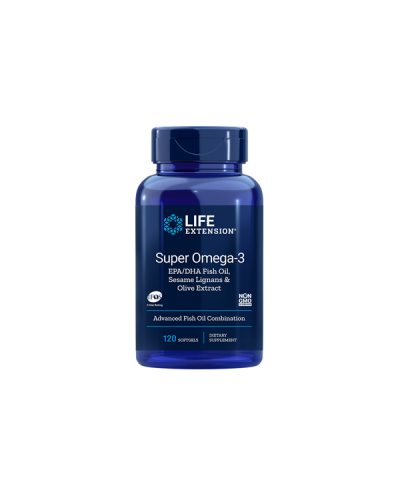 LIFE EXTENSION SUPER OMEGA-3 EPA/DHA WITH SESAME LIGNANS AND OLIVE EXTRACT 120SOFTGELS