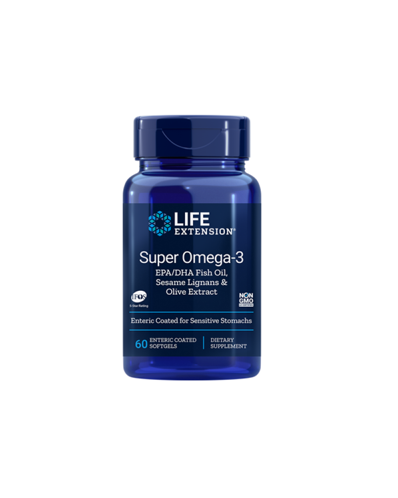 LIFE EXTENSION SUPER OMEGA-3 EPA/DHA WITH SESAME LIGNANS AND OLIVE EXTRACT 60SOFTGELS