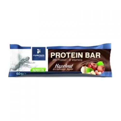 MY ELEMENTS SPORTS PROTEIN BAR HAZELNUT CHOCO 60G