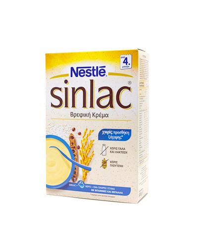 Nestle Βρεφική Κρέμα Sinlac 4m+ 500gr χωρίς Γλουτένη