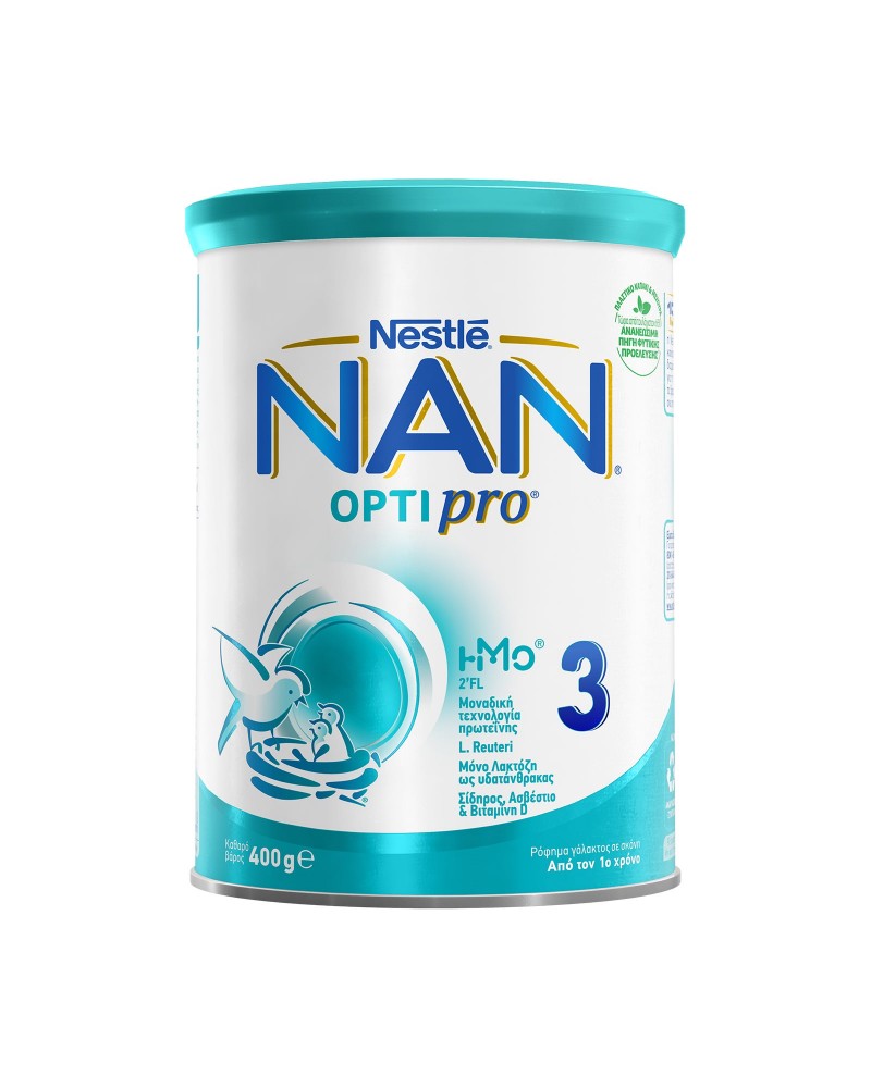 NESTLE Nan Optipro 3 Γάλα 3ης Βρεφικής Ηλικίας +12 Μηνών σε σκόνη 400gr NESTLE Nan Optipro 3 Γάλα 3ης Βρεφικής Ηλικίας +12 Μηνών σε σκόνη 400gr
