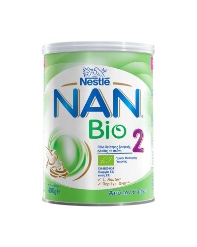 NESTLE Nan Bio 2 Γάλα 2ης Βρεφικής Ηλικίας +6 Μηνών σε σκόνη Βιολογικό 400gr