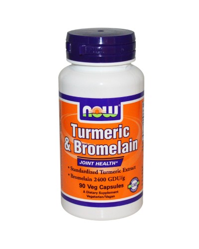 NOW TURMERIC & BROMELAIN 2400 GDU 300MG/150 MG 90 VCAPS