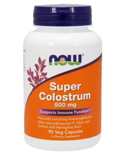 NOW SUPER COLOSTRUM 500 MG WITH OLIVE LEAF - 90 VCAPS