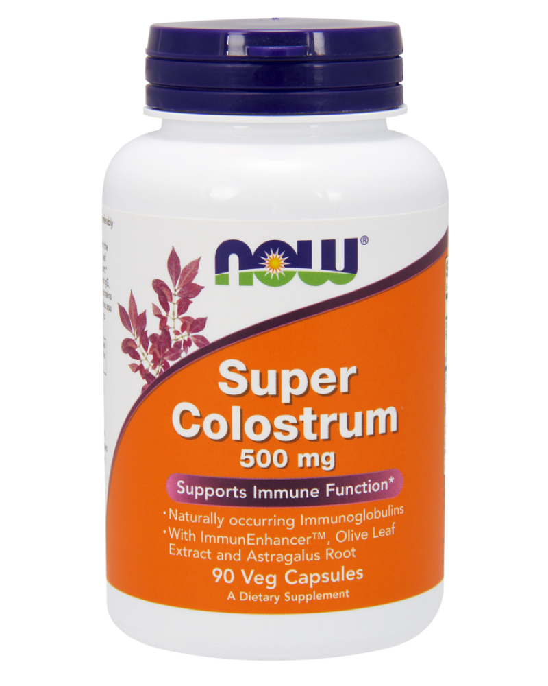 NOW SUPER COLOSTRUM 500 MG WITH OLIVE LEAF - 90 VCAPS