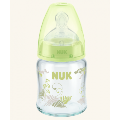 NUK FIRST CHOICE ΜΠΙΜΠΕΡΟ ΓΥΑΛΙΝΟ ΜΕ ΘΗΛΗ M 0-6m 120ML  ΔΙΑΦΟΡΑ ΧΡΩΜΑΤΑ ΚΑΙ ΣΧΕΔΙΑ