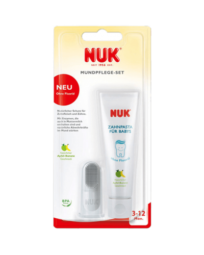 NUK ΜΑΣΗΤΙΚΟ TOOTH & GUM CLEANSER Σετ Στοματικής Υγιεινής 3-12M