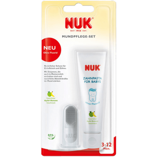 NUK ΜΑΣΗΤΙΚΟ TOOTH & GUM CLEANSER Σετ Στοματικής Υγιεινής 3-12M