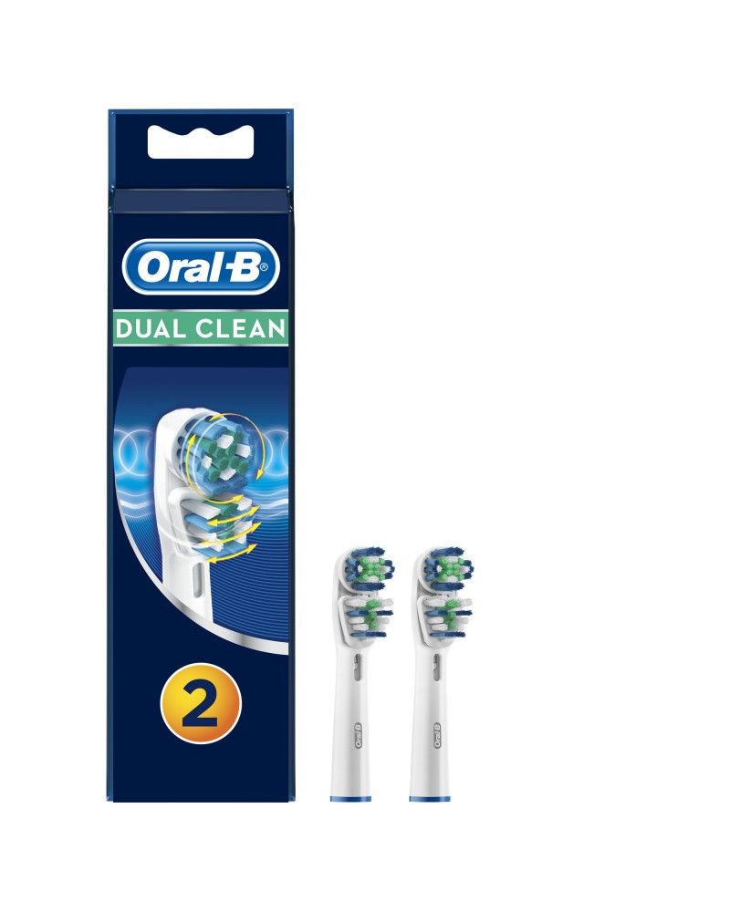Oral-B Dual Clean Ανταλλακτικές Κεφαλές Ηλεκτρικής Οδοντόβουτσας 2τεμ
