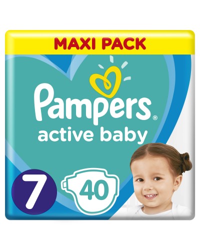 PAMPERS ACTIVE BABY DRY ΜΕΓ 7 1x40 (15 KG)  MAXI