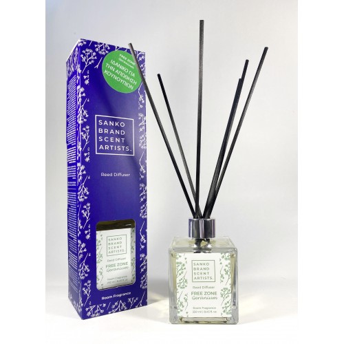 SANKO FREE ZONE GERANIUM REED DIFFUSER ΑΡΩΜΑΤΙΚΟ ΧΩΡΟΥ ΙΔΑΝΙΚΟ ΓΙΑ ΤΗΝ ΑΠΩΘΗΣΗ ΚΟΥΝΟΥΠΙΩΝ 250ml