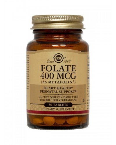 SOLGAR FOLATE 400 MCG (AS METAFOLIN) TABS 50TABS