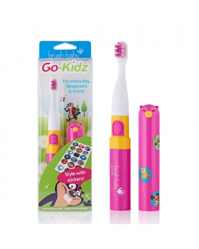 BRUSH BABY Go Kidz Travel Ηλεκτρική Οδοντόβουρτσα Ροζ