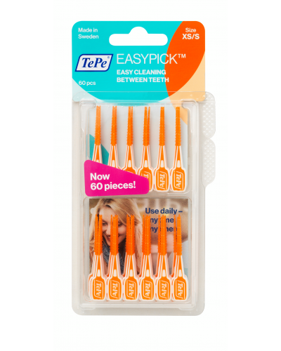 TePe EasyPick Μεσοδόντιες Οδοντογλυφίδες XS/S Πορτοκαλί 60τμχ