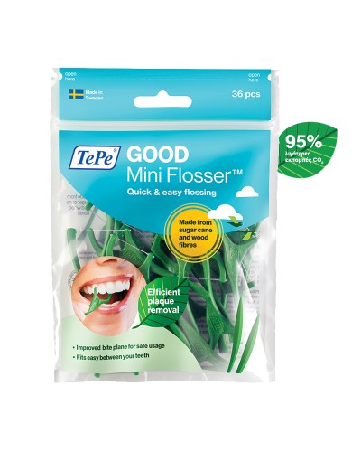 TEPE GOOD MINI FLOSSER MADE FROM SUGAR CANE & WOOD FIBRES 36PCS