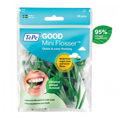 TEPE GOOD MINI FLOSSER MADE FROM SUGAR CANE & WOOD FIBRES 36PCS