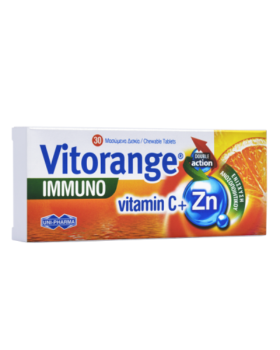 UNI-PHARMA VITORANGE IMMUNO VITAMIN C   ZN 30ΜΑΣΩΜΕΝΑ ΔΙΣΚΙΑ