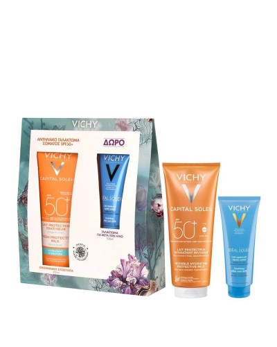 Vichy PROMO PACK Capital Soleil Ενυδατικό Αντηλιακό Γαλάκτωμα Για Πρόσωπο & Σώμα SPF50 300ml & ΔΩΡΟ After Sun 100ml
